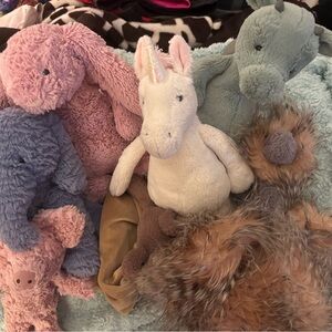 Jellycat bundle of 7 Plush Toy Bundle - Unicorn, Elephant, and More